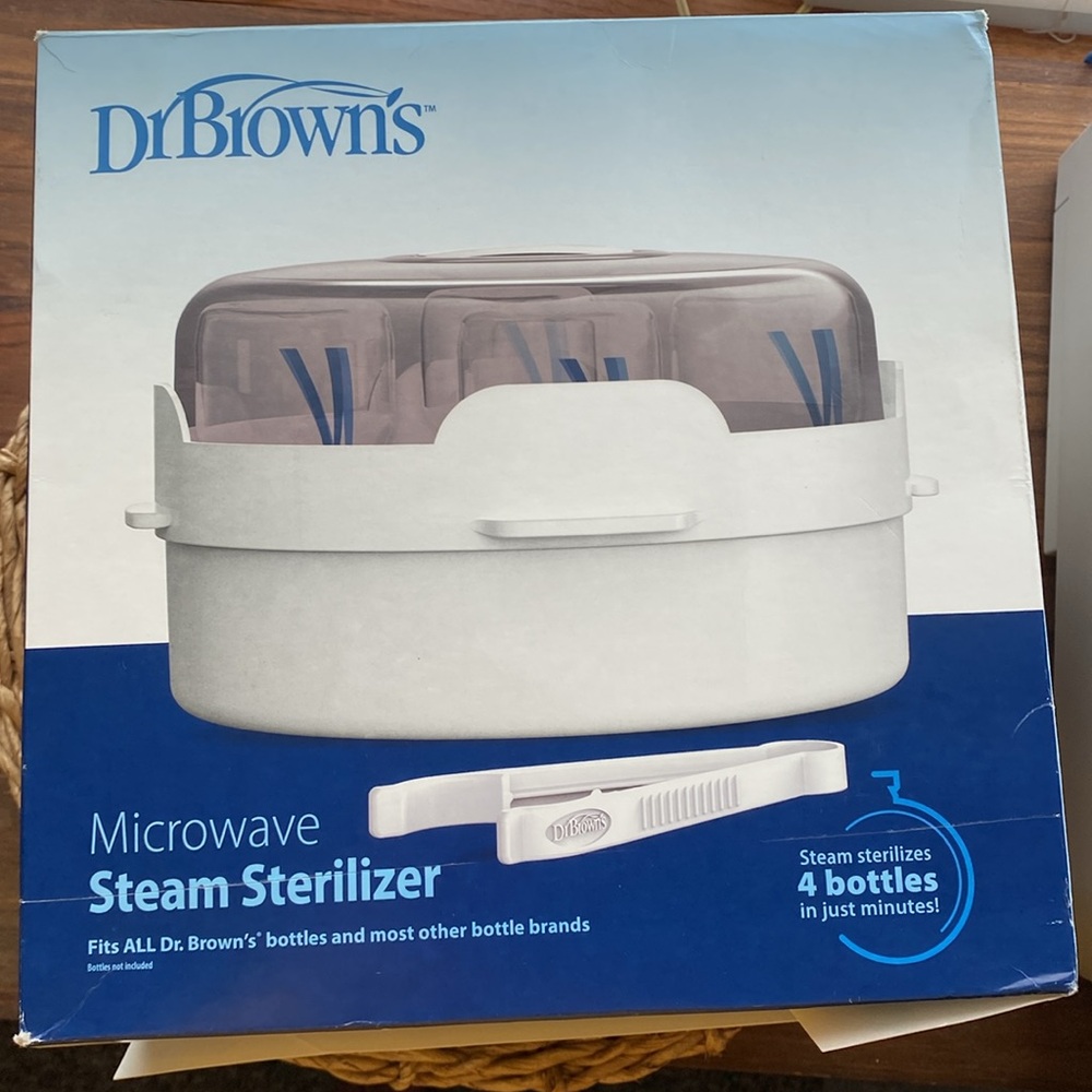 Dr. Brown's Microwave Steam Sterilizer Baby Bottles Nipples pacifier teethers